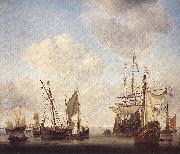VELDE, Willem van de, the Younger Warships at Amsterdam rt USA oil painting artist